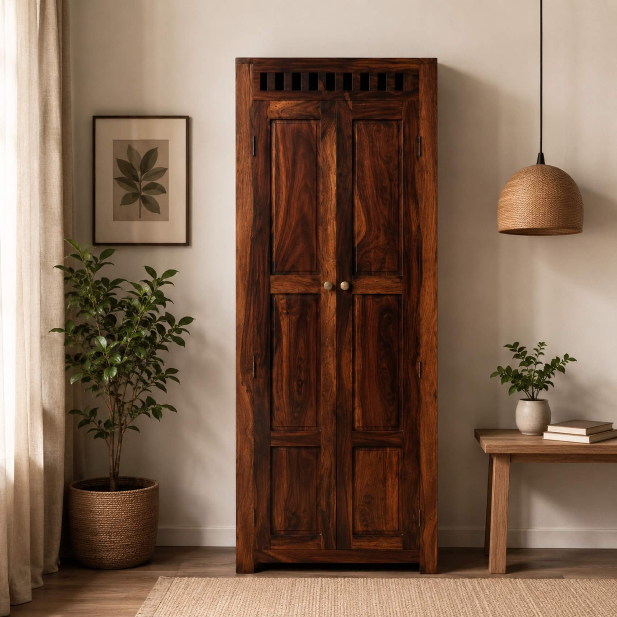 Kuber 2 Door Wardrobe- Rustic Elegance Edition