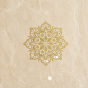 U1 beige marble top with gold medallion inlay close-up