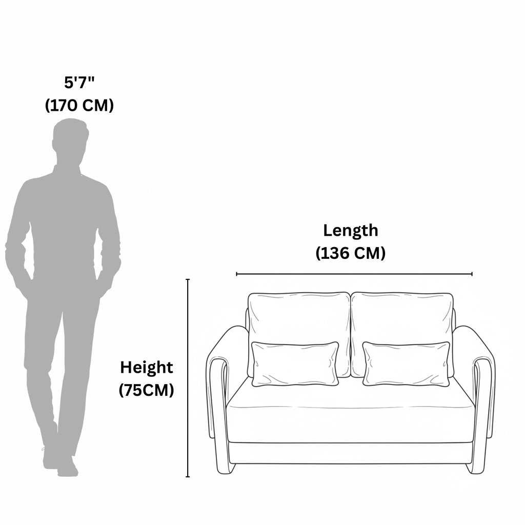 Rose 2-Seater Sofa – Elegance Redefined for Your Living Space