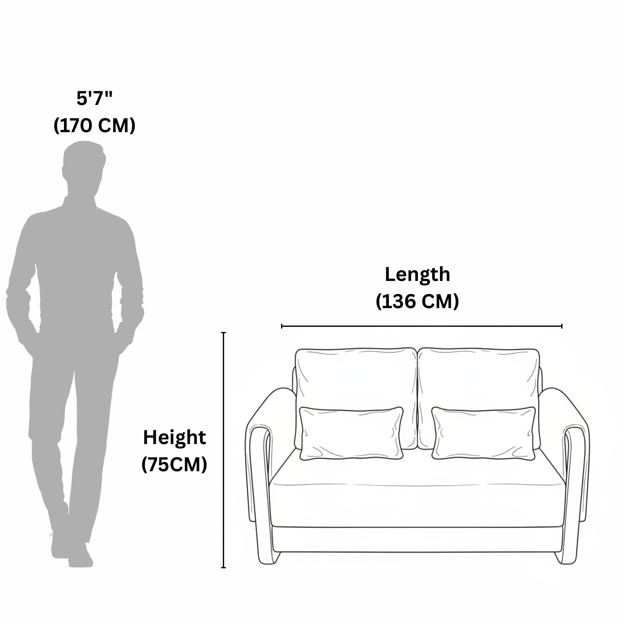 Rose 2-Seater Sofa – Elegance Redefined for Your Living Space