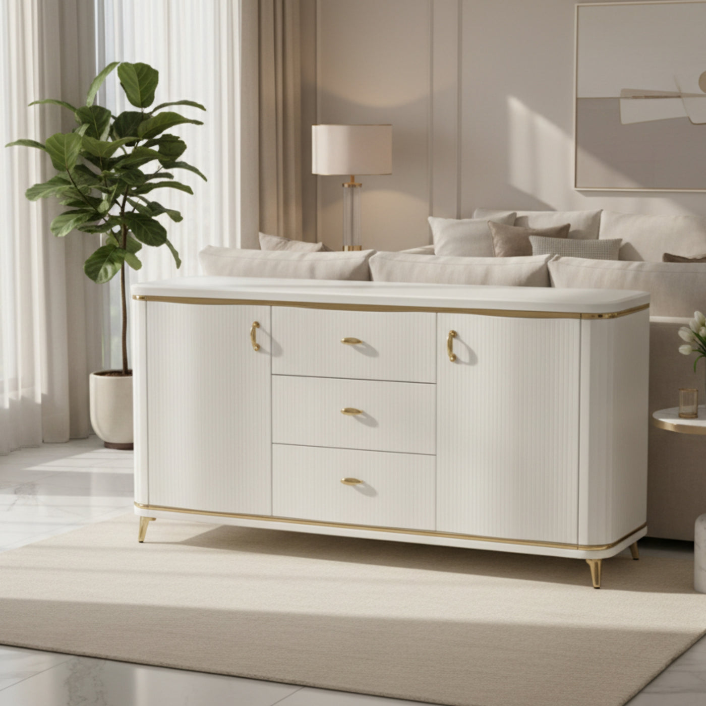 Glorious Multiunit  Modern Glossy White Storage Unit for Home