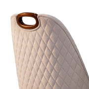 Urban chair quilted back and wooden ring handle close-up