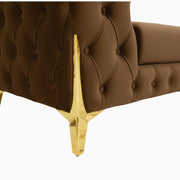 Sofa with gold legs on a white background