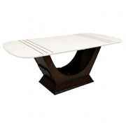 Conch marble dining table, angled view