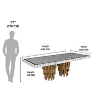 Epoxy marble dining table size diagram
