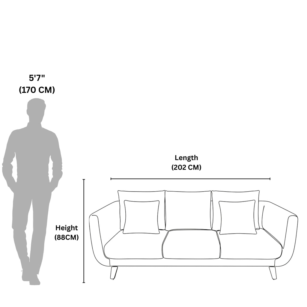 Iconic 3-Seater Sofa – A Premium Blend of Style and Comfort