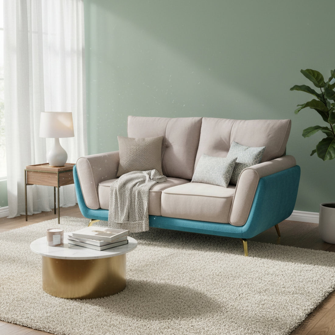 Core 2 Seater Sofa â€“ Dual-Tone Elegance