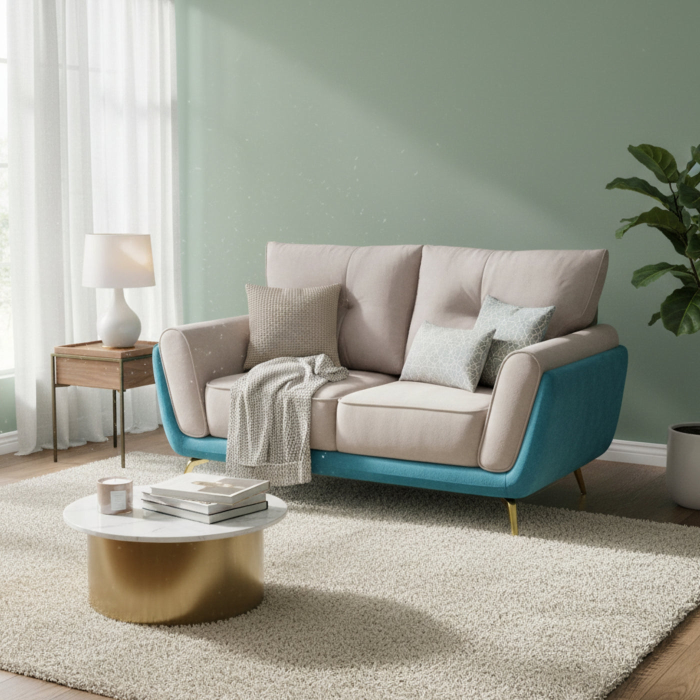 Core 2 Seater Sofa â€“ Dual-Tone Elegance