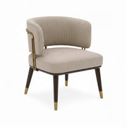 Spike tub dining chair, three-quarter view