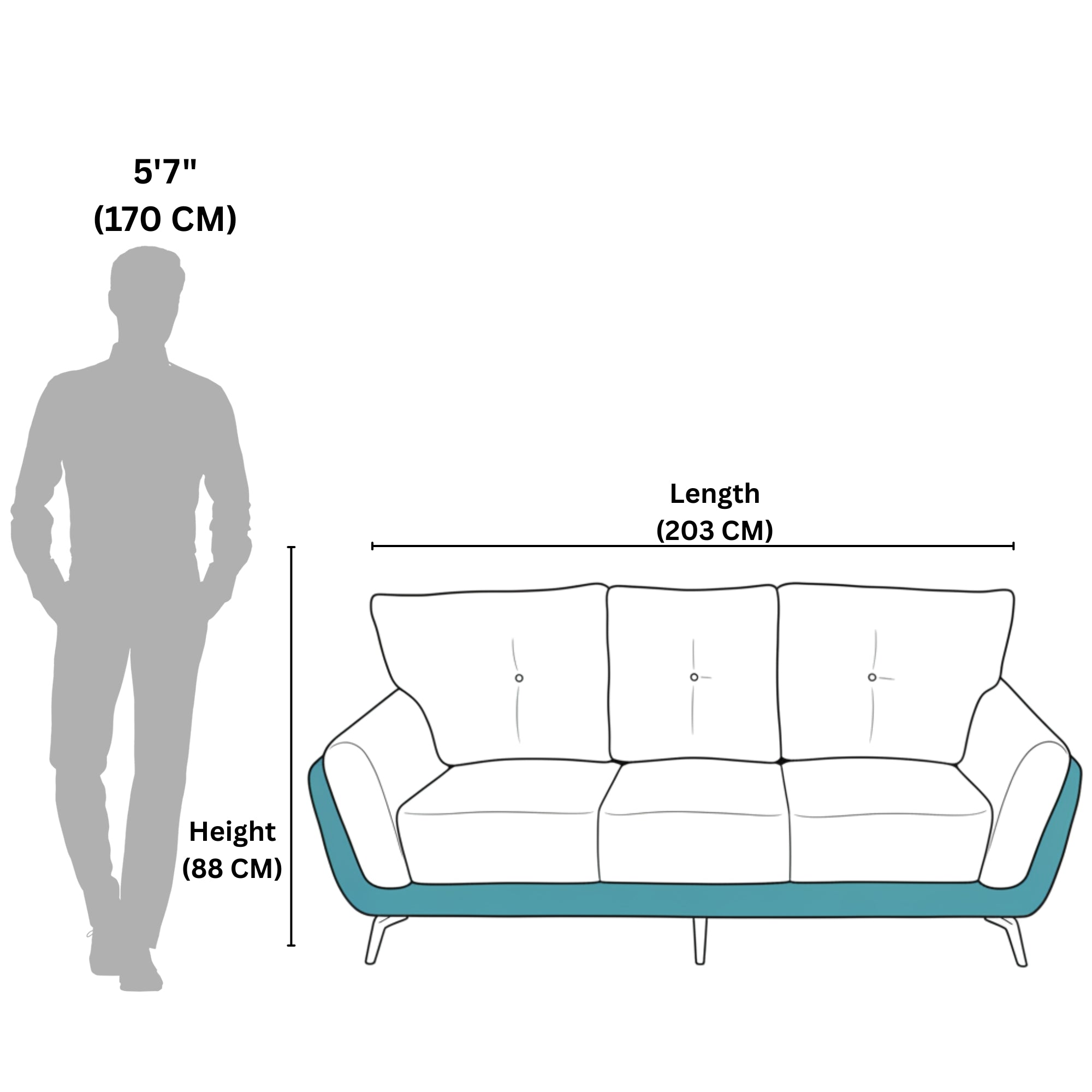 Core 3 Seater Sofa  Dual-Tone Sophistication