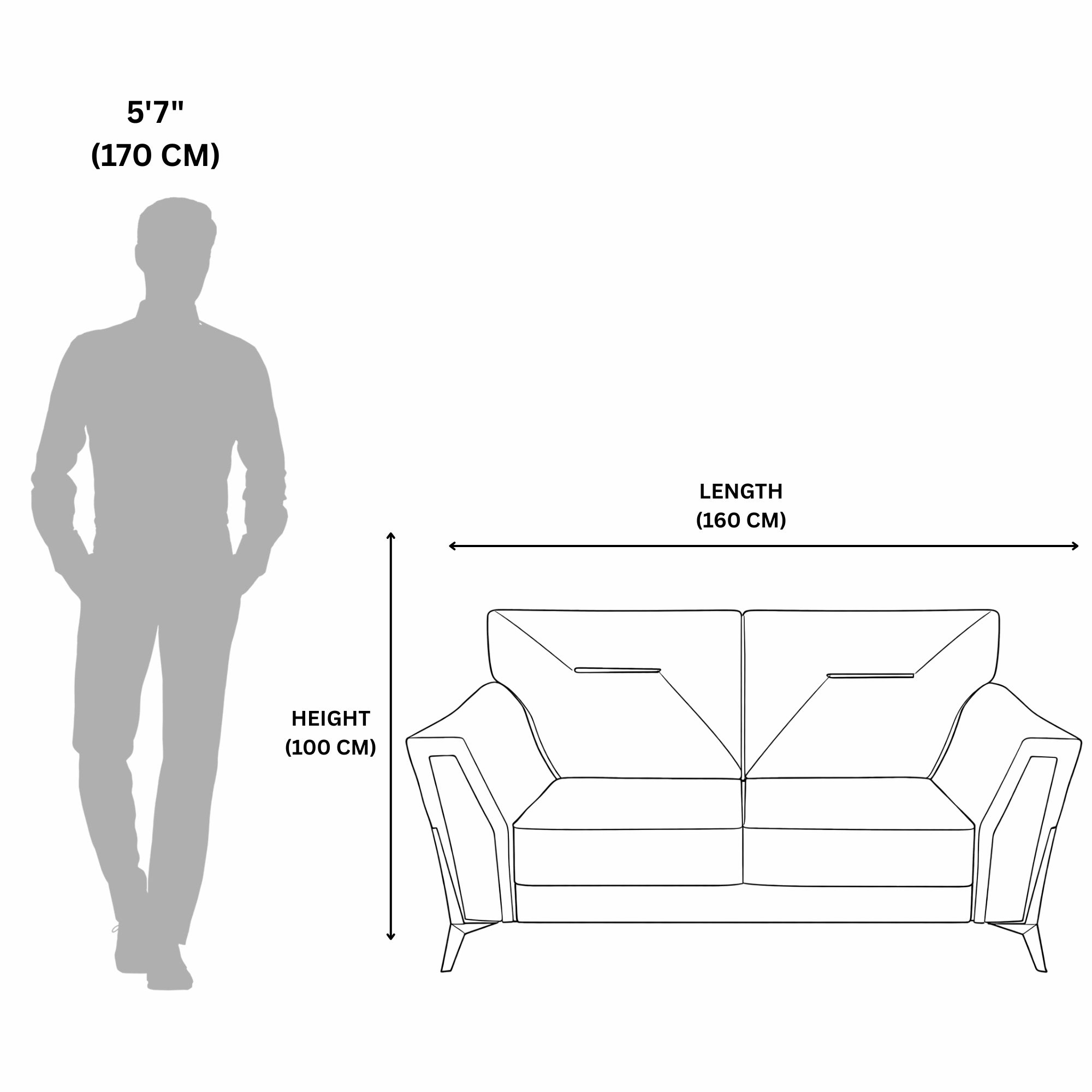 Tesla 2-Seater Sofa  Modern Elegance Meets Comfort
