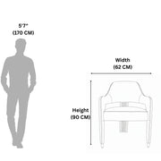 Epoxy dining armchair size diagram
