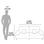 Compass Grey & Tan 3-Seater Fabric Sofa - Adjustable Backrest for Flexible Co