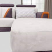 Zikara Modern Grey L Shape Sofa with Adjustable Headrest