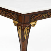 Bisaco carved table corner and leg close-up