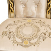 Sapphire embroidered medallion dining chair seat close-up