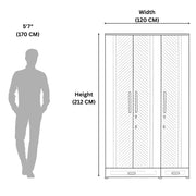 Membrane 3 Door Wardrobe  Elegant Walnut Storage for Modern Living