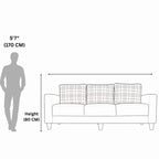 Garnet Grey Fabric 3-Seater Sofa – A Modern Statement in Comfort and Style