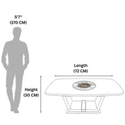 Manchester marble dining table size diagram