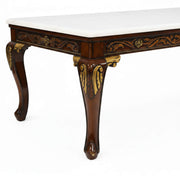 Bisaco marble dining table, angled view