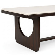 Pixel dining table base with circular cut-out, end detail