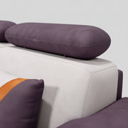 Zikara Modern Grey L Shape Sofa with Adjustable Headrest