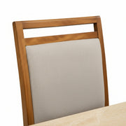 U1 chair backrest and wooden frame close-up