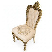 Sapphire carved dining chair, three-quarter view