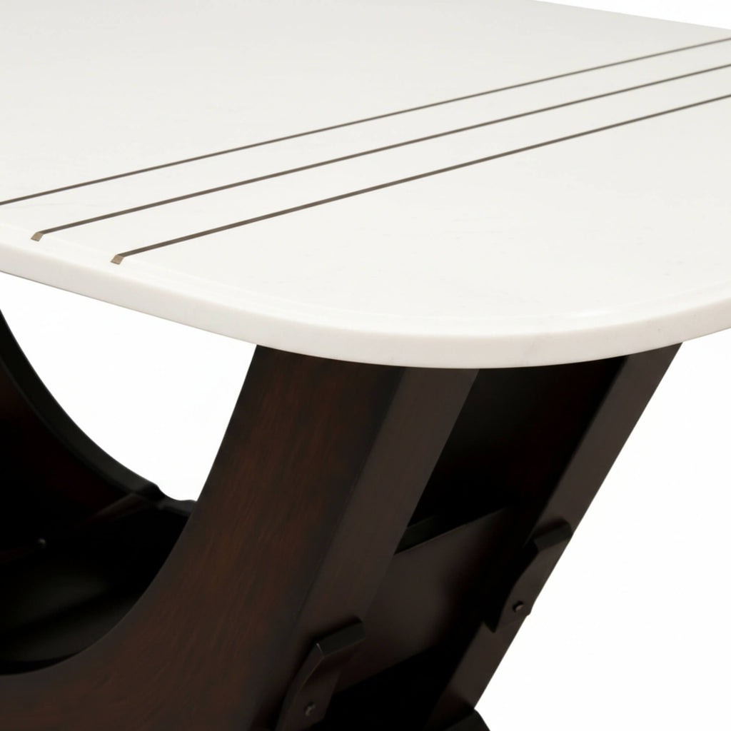 Conch Marble 6+1 Seater Dining Table – Sculptural Grace with Timeless Marble Elegance