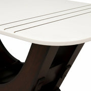 Conch marble top with inlaid grey lines close-up