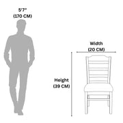 Averi ladder-back dining chair size diagram