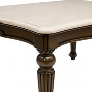 Comber dining table corner with fluted turned leg close-up