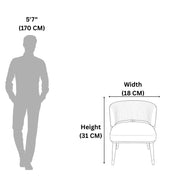 Spike tub dining chair size diagram