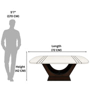 Conch marble dining table size diagram