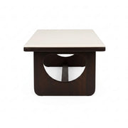 Pixel marble dining table, end view