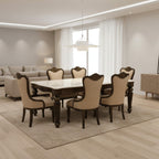 Comber Marble 6+1 Seater Dining Table Metallic – Timeless Craftsmanship with Metallic Accents