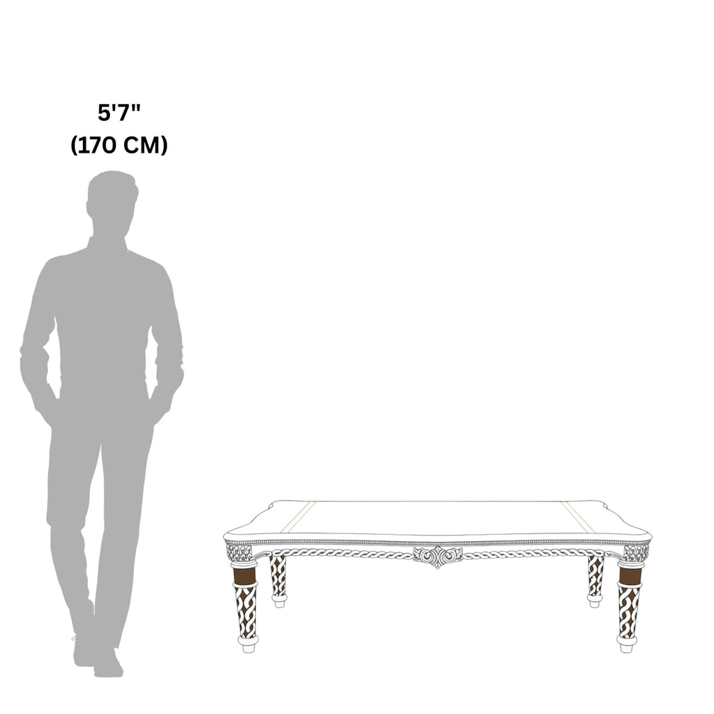 Sapphire 8+1 Seater Marble Dining Table – Classic Grandeur with Ornate Detailing