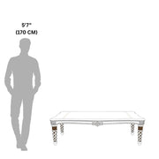 Sapphire marble dining table size diagram