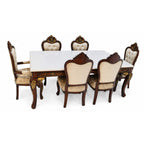 Bisaco Marble 6+1 Seater Dining Table – Refined Craftsmanship with Luxurious Marble Appeal