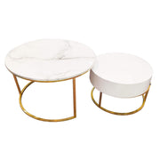 Corundum Marble Coffee Table A38 (Set of 2) – Modern Luxury with Nested Versatility