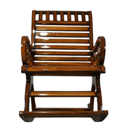 Stellar Solid Wood Rocking Chair - Walnut Gloss Finish