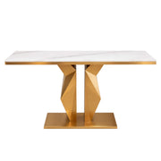 Cross Console Table CT10  Metallic Console Table with Marble Top