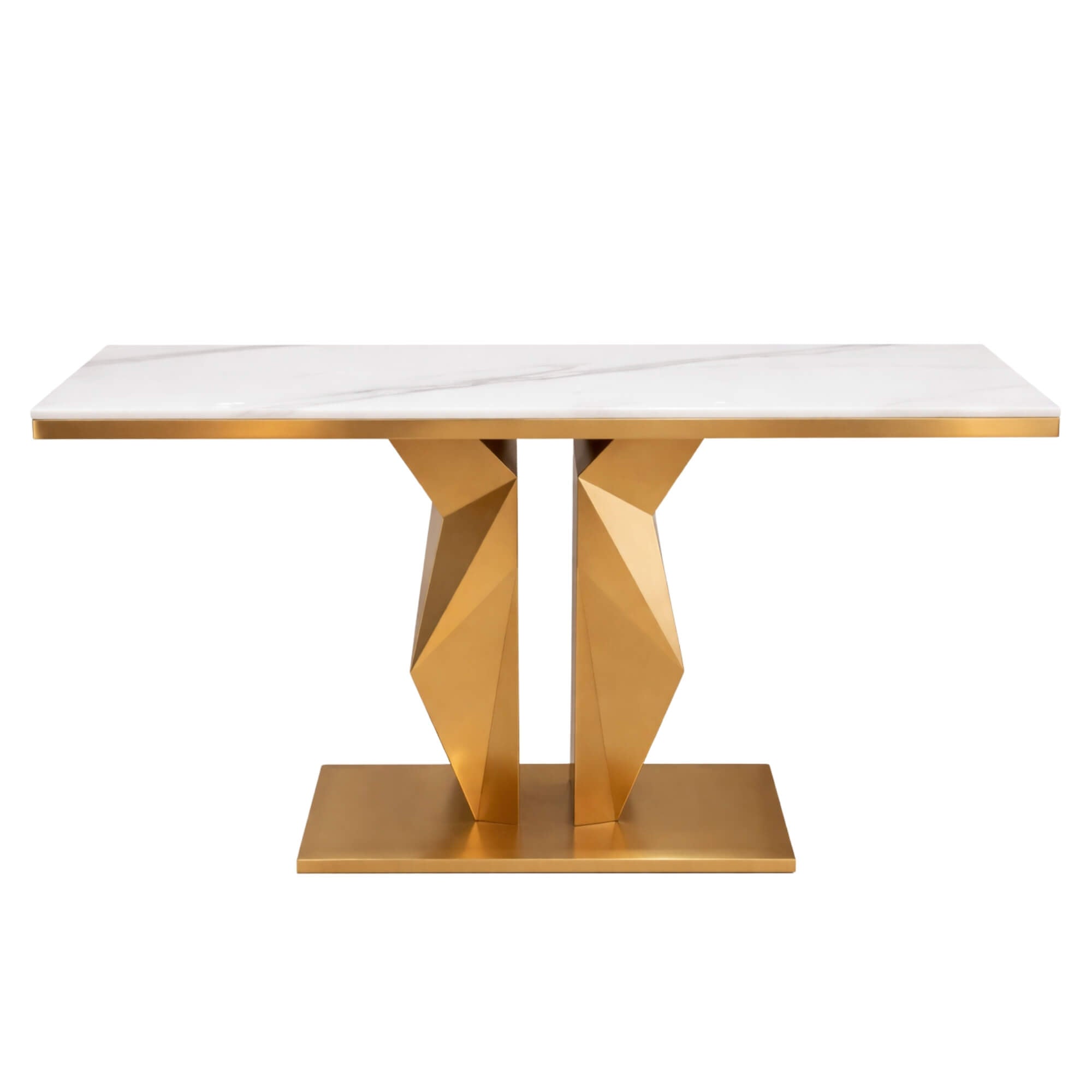 Cross Console Table CT10  Metallic Console Table with Marble Top