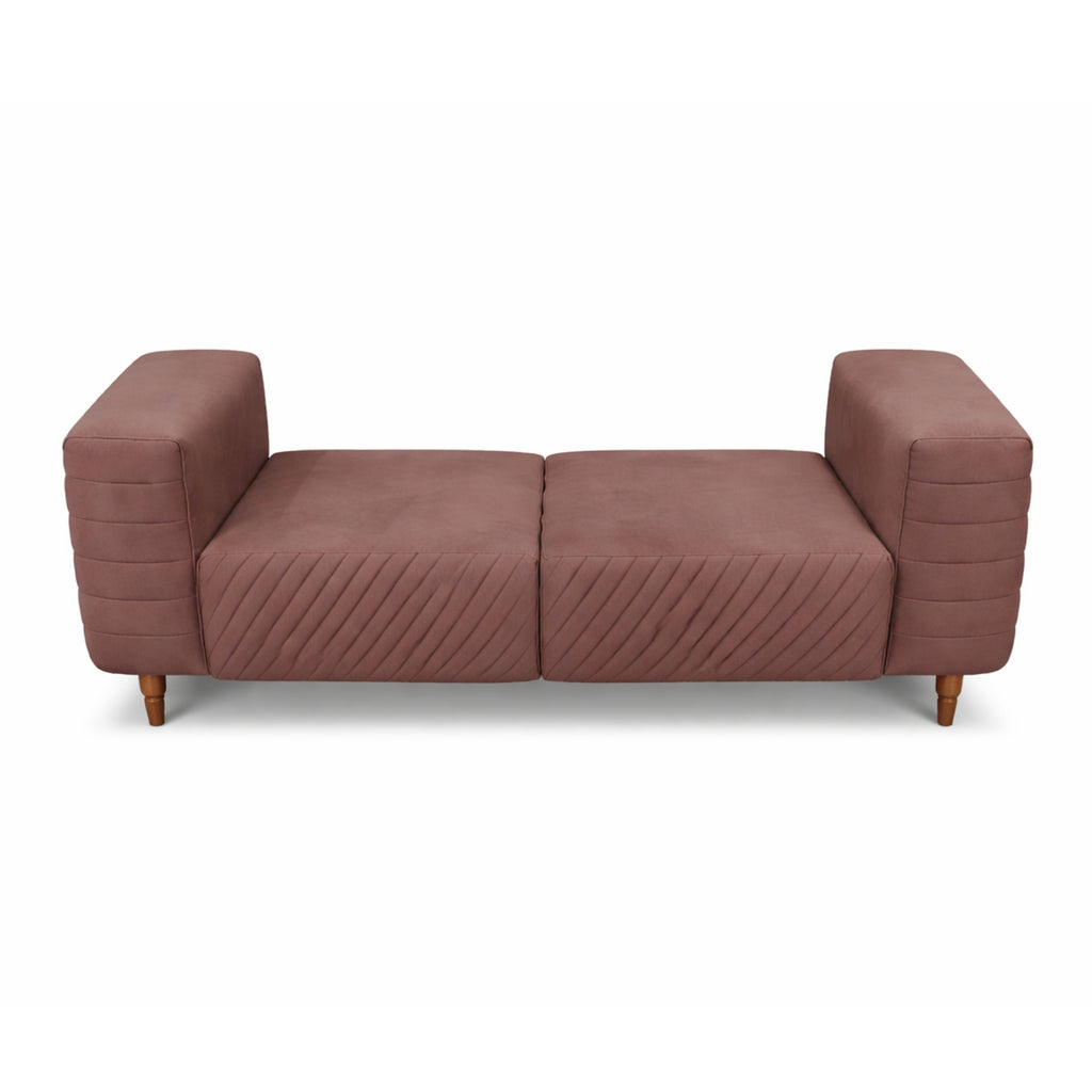 Azra Divider Brown 2 seter sofa with wooden legs