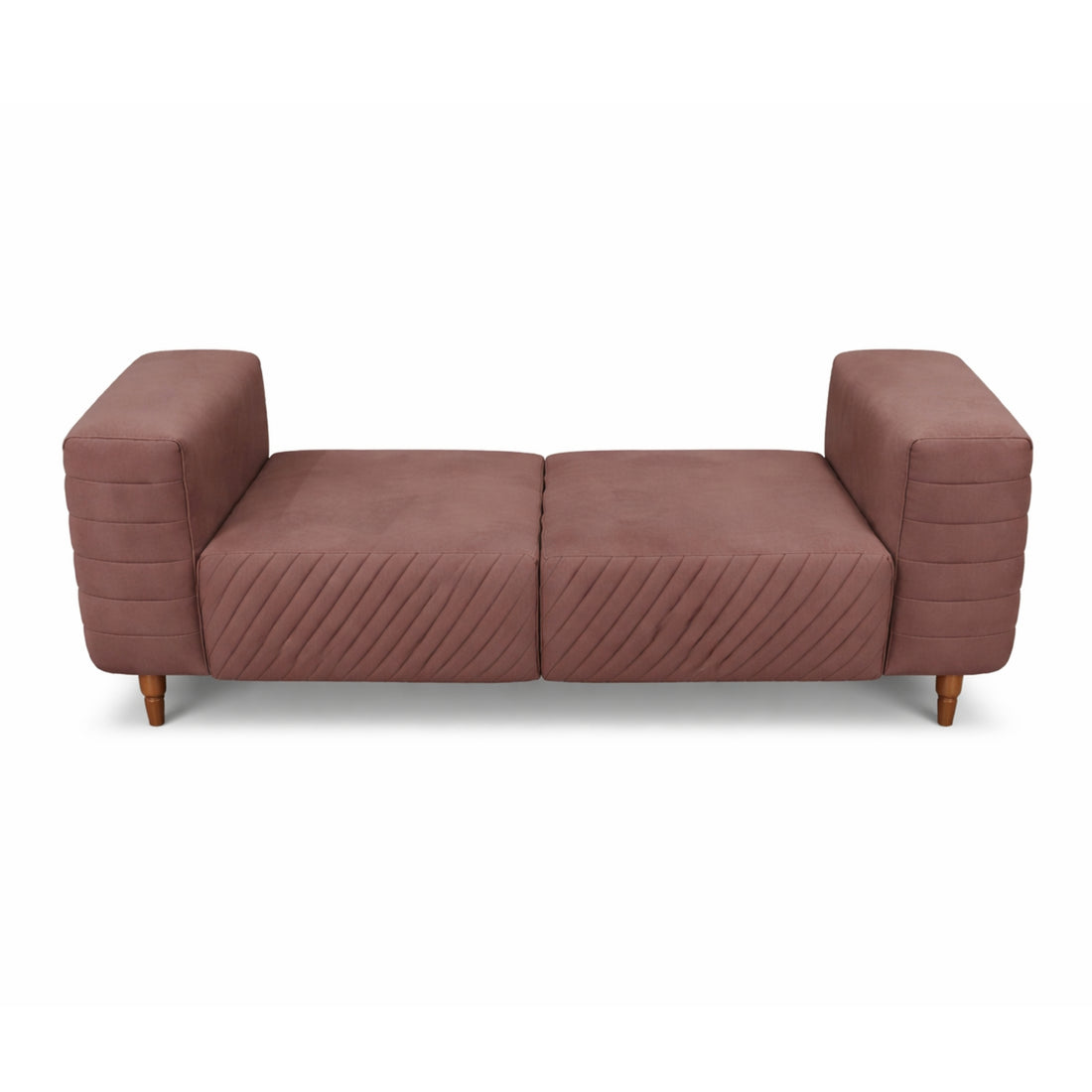 Azra Divider Brown 2 seter sofa with wooden legs
