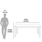 Diamond solid wood dining table size diagram