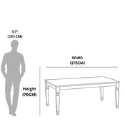 Siramica wooden dining table size diagram