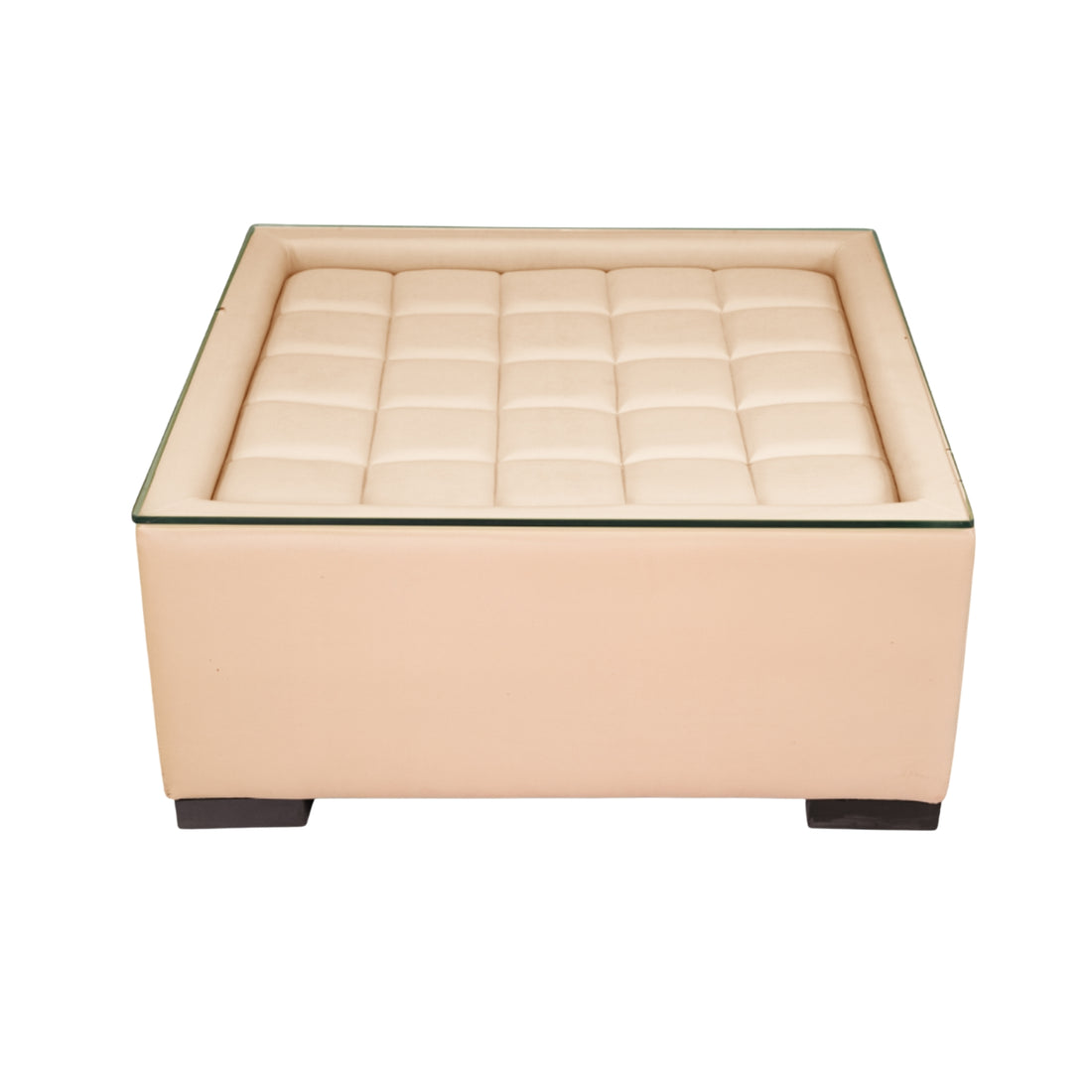 Gulf Modern Coffee Table  Elegant Leatherette & Glass Design for Living Rooms