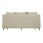Arabica Modern Blue & Beige Fabric 3-Seater Sofa - Elegant Sofa for Comfortable