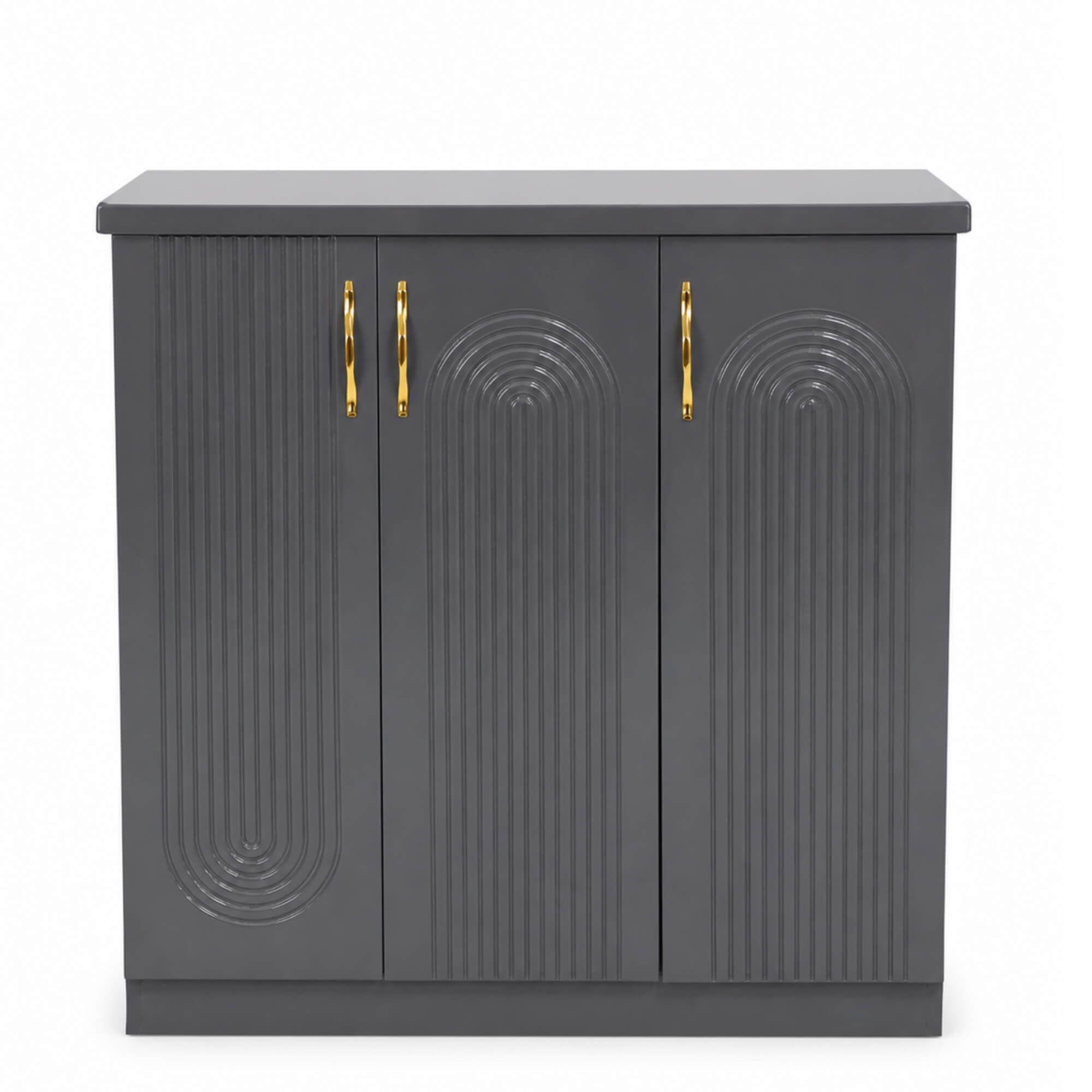 Whirlpool Shoe Rack with 3 Drawers- Shoe Rack with Gold Handles & Concealed Storage